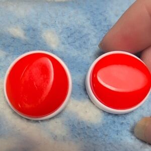 Elegant Red Button Earrings